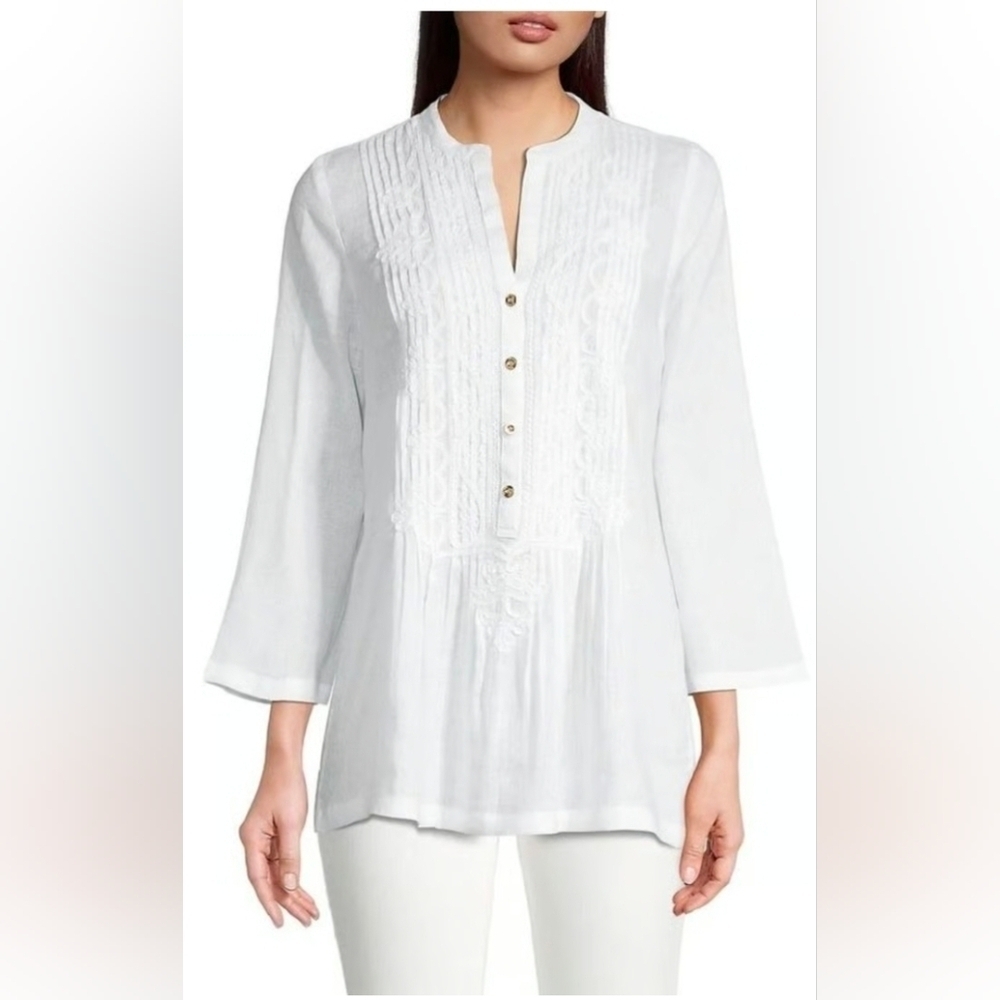 Lilly Pulitzer White Button-Down Tunic